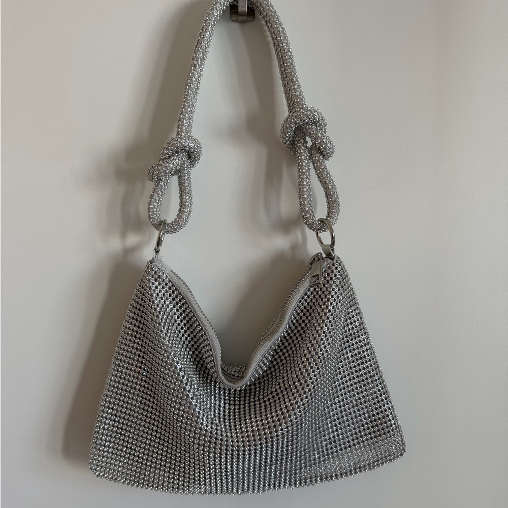 Silver Rhinestone Shoulder Bag - Picture 4 of 6